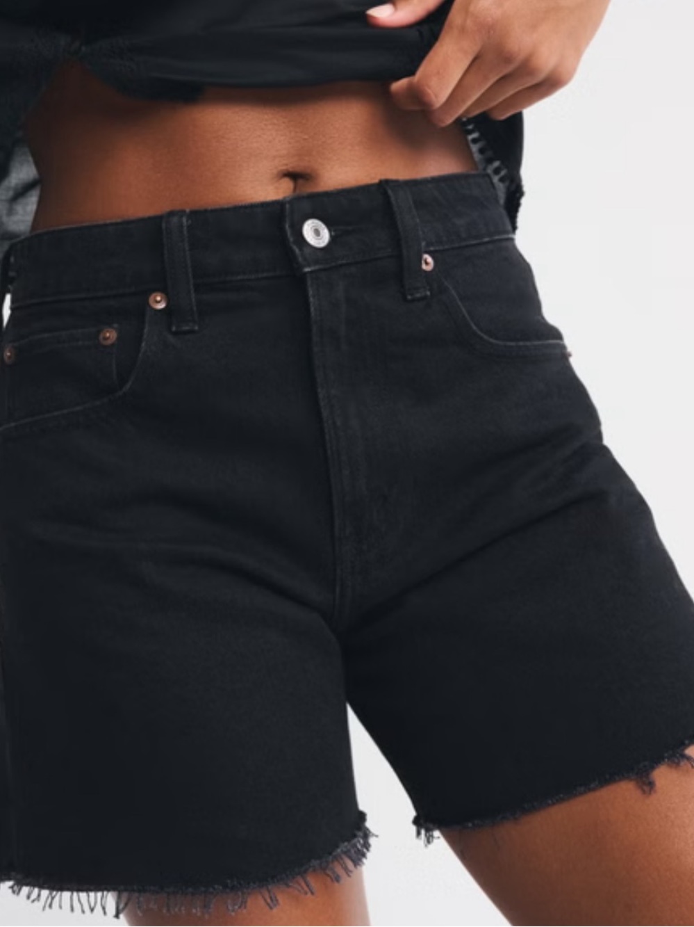 Abercrombie The Dad Short High Rise Black